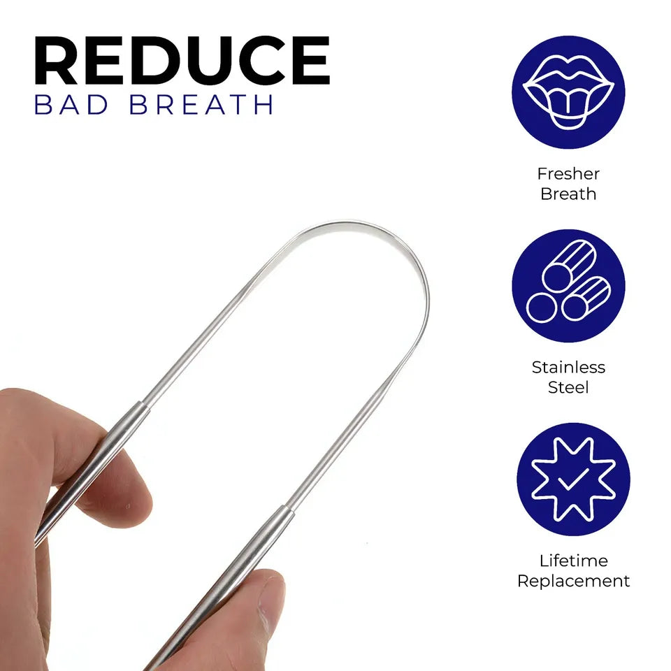 2 x Stainless Steel Tongue Scraper – Premium Oral Care Tool