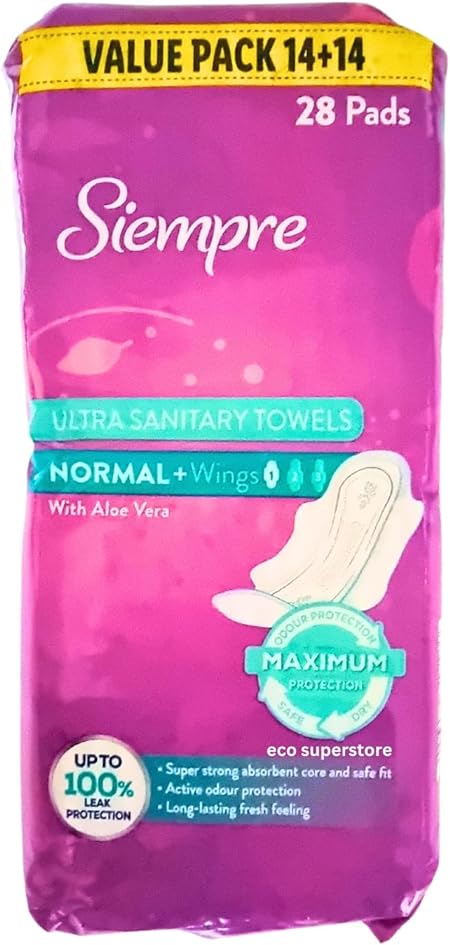 Ultra Sanitary Towels Normal + Wings with Aloe Vera (1 Pack) - Siempre Hygiene Pads